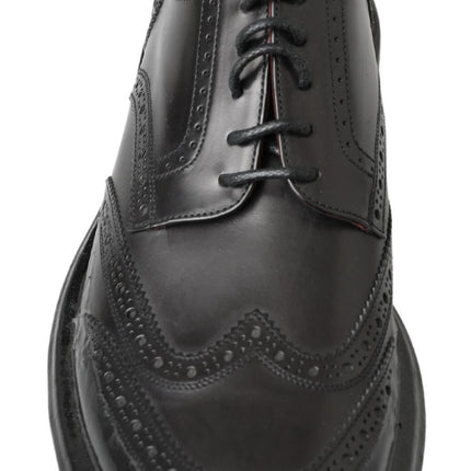 Elegant Black Leather Derby Shoes