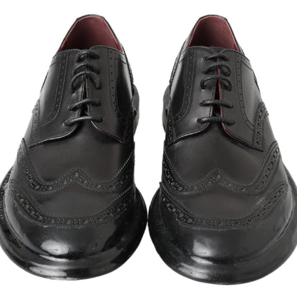 Elegant Black Leather Derby Shoes