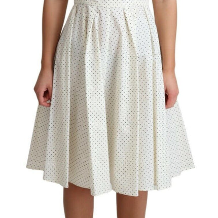 Elegante mouwloze a-line polka gestippelde jurk