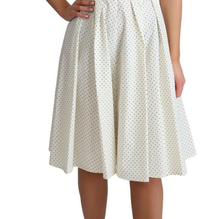 Elegante mouwloze a-line polka gestippelde jurk