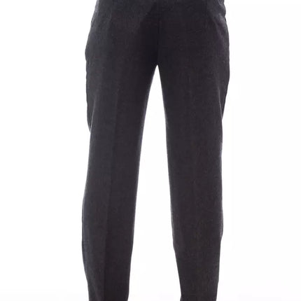 Elegantes pantalones de mezcla de lana gris