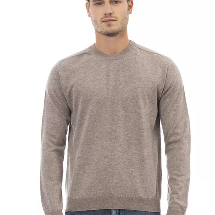 Sigti di beige CreWneck in Luxe Wool-Cashmere Blend