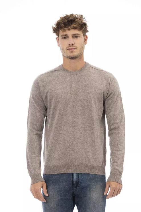 Sigti di beige CreWneck in Luxe Wool-Cashmere Blend