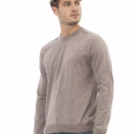 Sigti di beige CreWneck in Luxe Wool-Cashmere Blend