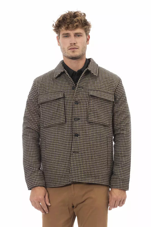 Elegant Hound-Looth Looth Wool Blend Shirt Veste