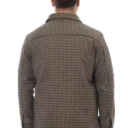 Elegant Hound-Looth Looth Wool Blend Shirt Veste