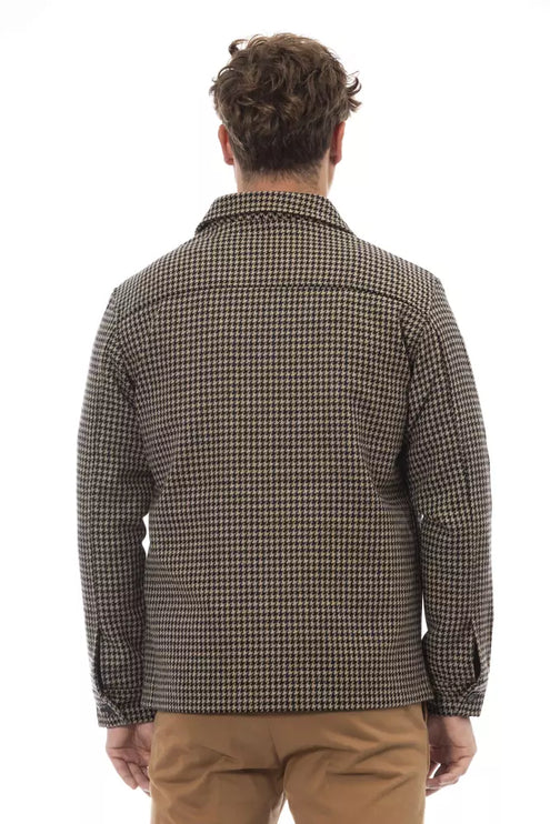 Elegant Hound-Looth Looth Wool Blend Shirt Veste