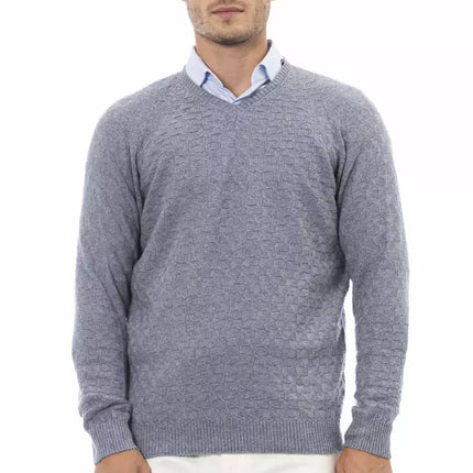 "Light Blue Viscose Men Sweater"