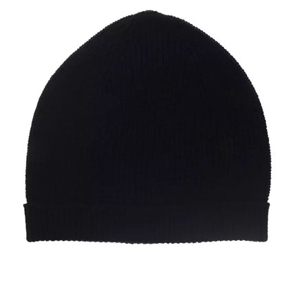 Gorro de canalé de lana merina azul clásico