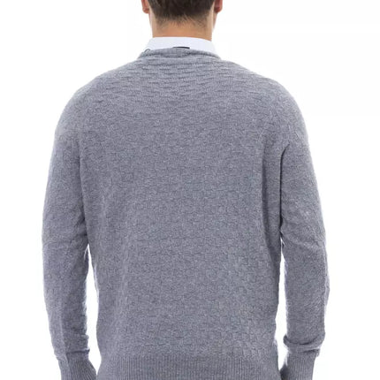 "Light Blue Viscose Men Sweater"