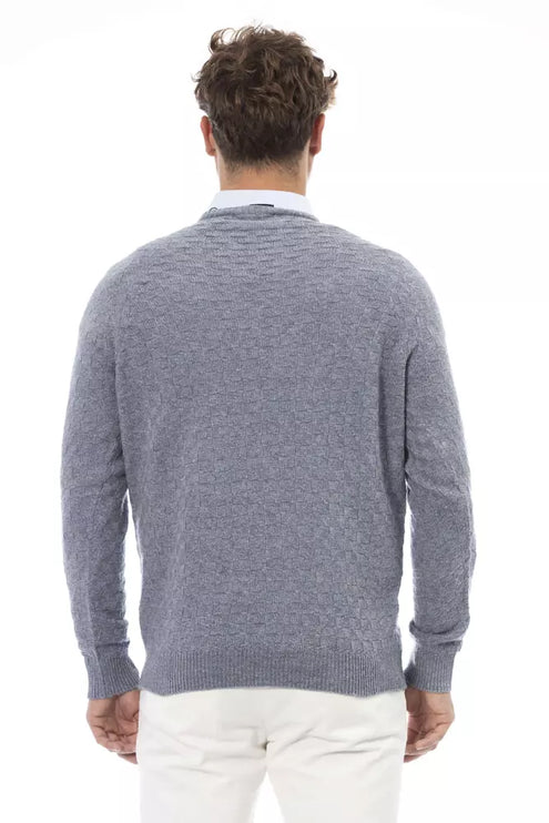 "Light Blue Viscose Men Sweater"