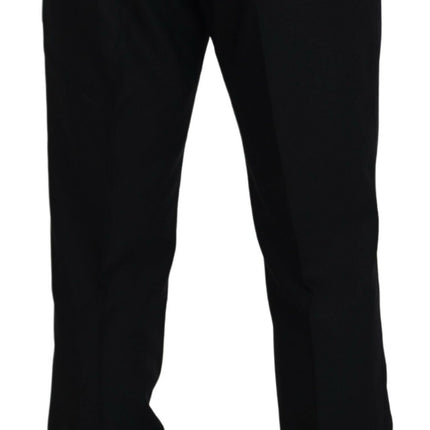 Elegantes pantalones de vestido negro de ajuste delgado