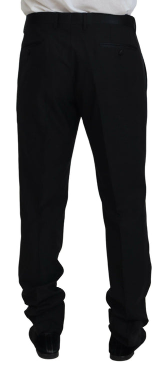 Elegantes pantalones de vestido negro de ajuste delgado