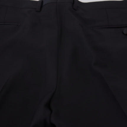 Elegantes pantalones de vestido negro de ajuste delgado