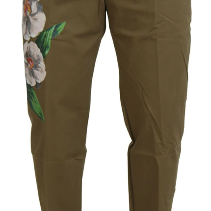 Exquisitos pantalones de chino beige floral