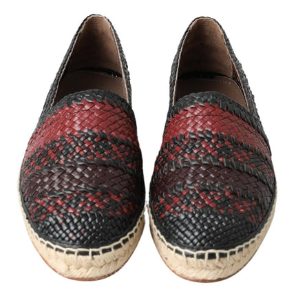 Elegante geweven lederen espadrilles