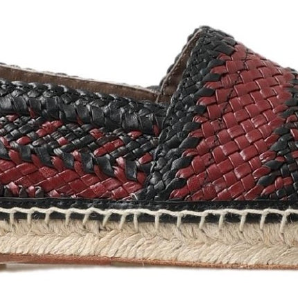 Elegante geweven lederen espadrilles