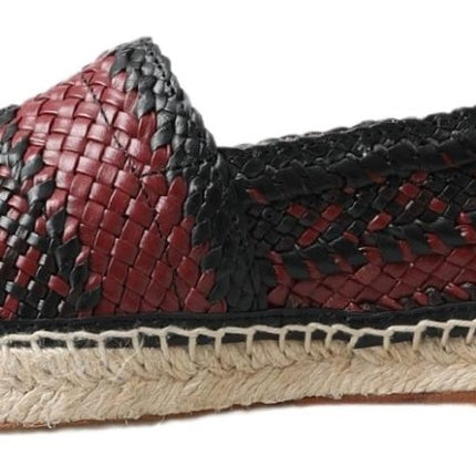 Elegante geweven lederen espadrilles