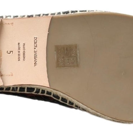 Elegante geweven lederen espadrilles