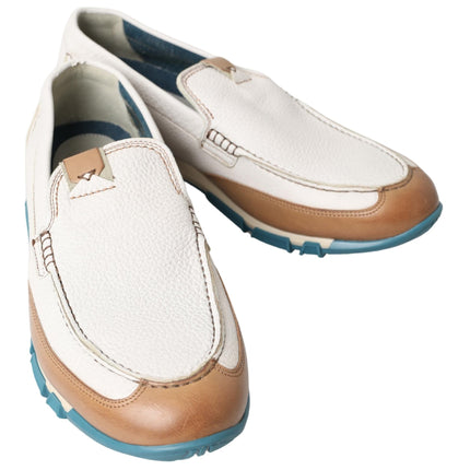 Elegant White Leather Slipper Loafers