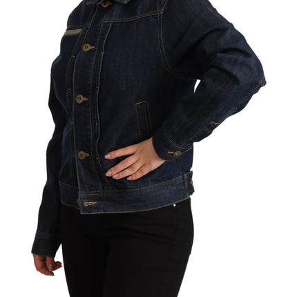 Veste en jean bleu foncé chic