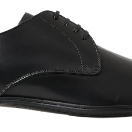 Classic Black Leather Derby Shoes