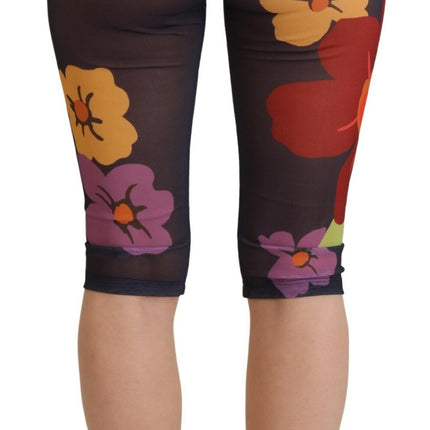 Eleganti leggings ad alta vita con stampa floreale