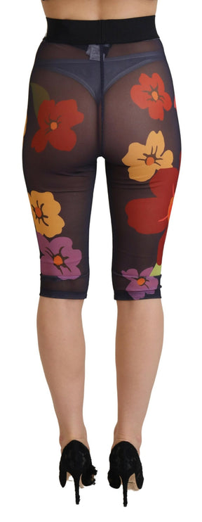 Eleganti leggings ad alta vita con stampa floreale