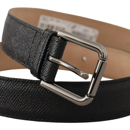 Ceinture en cuir noir élégant avec boucle en métal