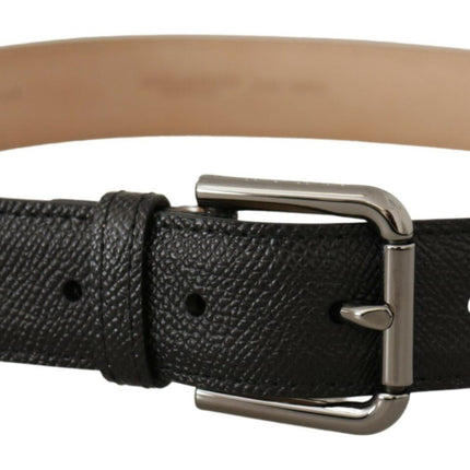 Ceinture en cuir noir élégant avec boucle en métal