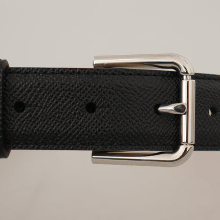 Sleek Black Authentic Leather Belt