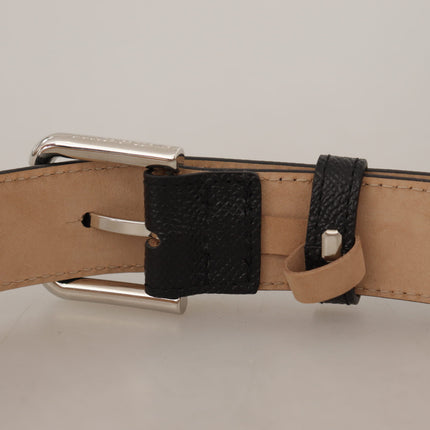 Sleek Black Authentic Leather Belt