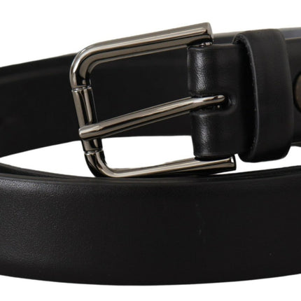 Elegant Black Leather Classic Belt