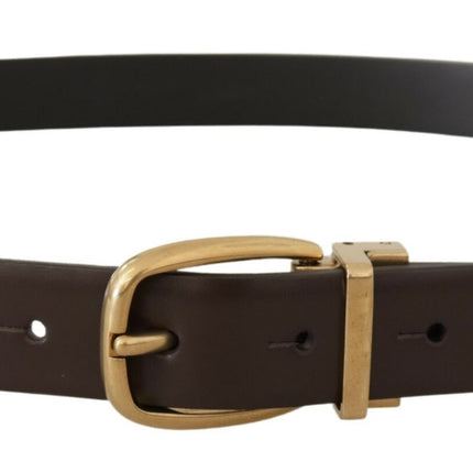 Elegant Dark Brown Leather Belt