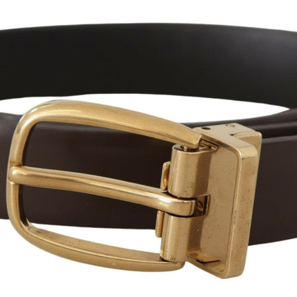 Elegant Dark Brown Leather Belt