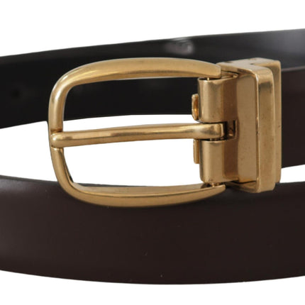 Elegant Dark Brown Leather Belt