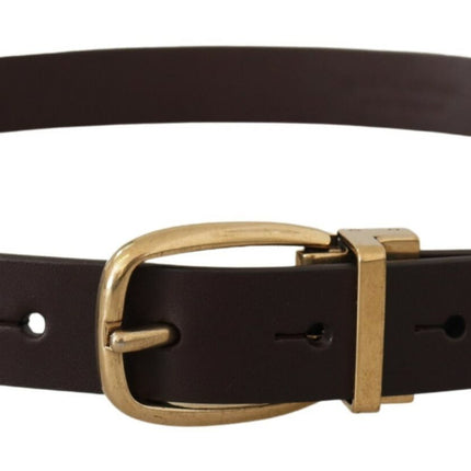 Elegant Dark Brown Leather Belt