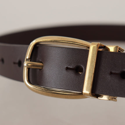 Elegant Dark Brown Leather Belt