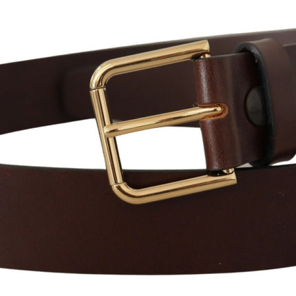 Elegant Dark Brown Leather Belt