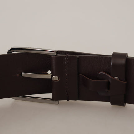 Elegant Dark Brown Leather Belt