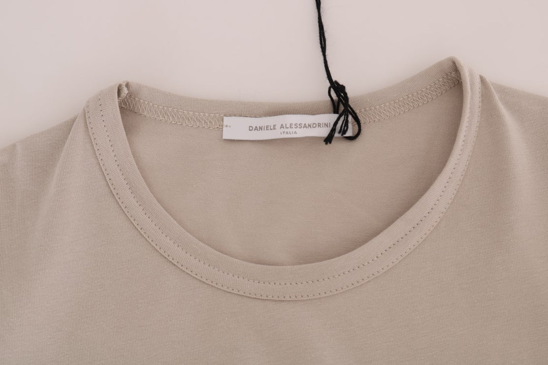 T-shirt à l'équipe de mélange de coton beige