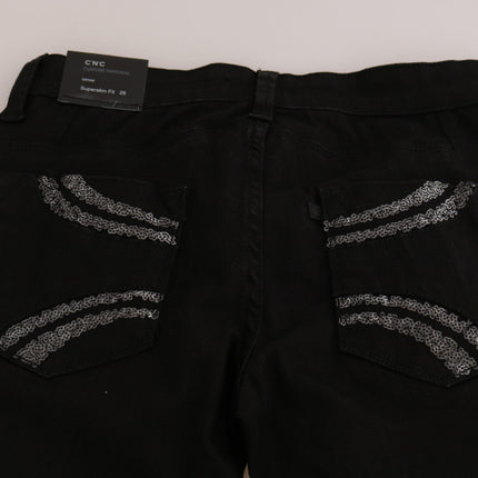 Eleganti jeans in forma medio nera