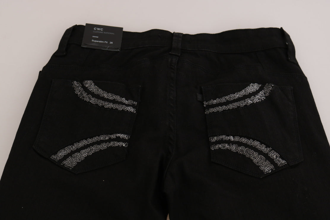 Eleganti jeans in forma medio nera