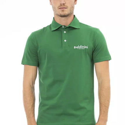 Polo en coton vert chic avec logo brodé