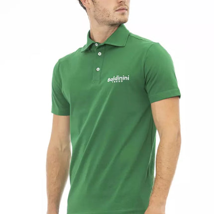 Polo en coton vert chic avec logo brodé