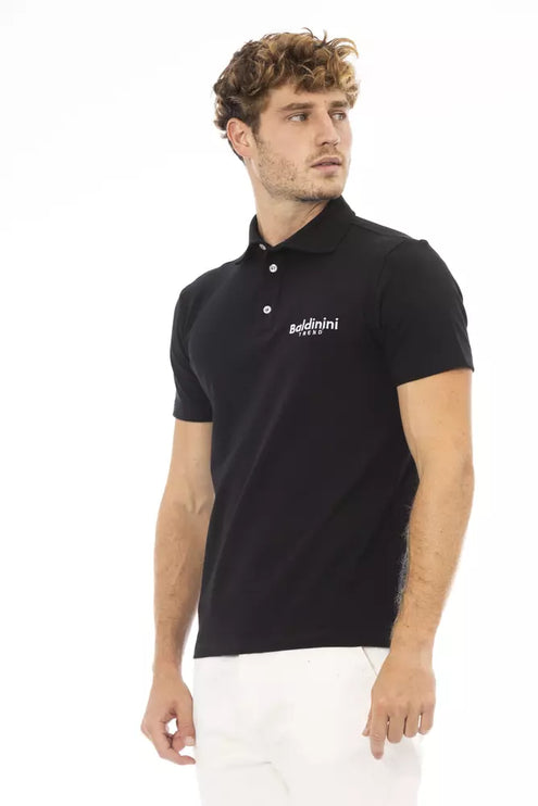 T-shirt de polo brodé noir élégant