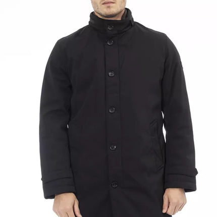 Veste en poly noir élégant avec monogramme