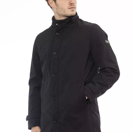 Veste en poly noir élégant avec monogramme