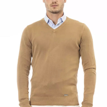 Maglione modale modale a V Beige