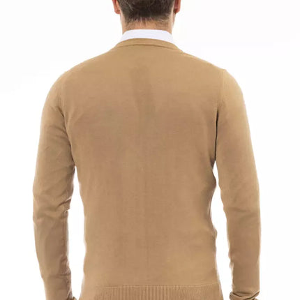 Maglione modale modale a V Beige